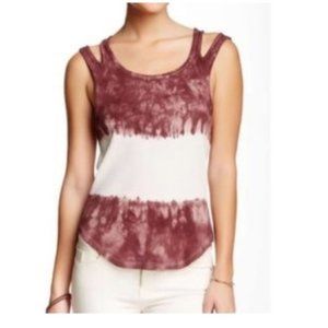 We The Free Stone Tie Dye Wine Split Strap Tank